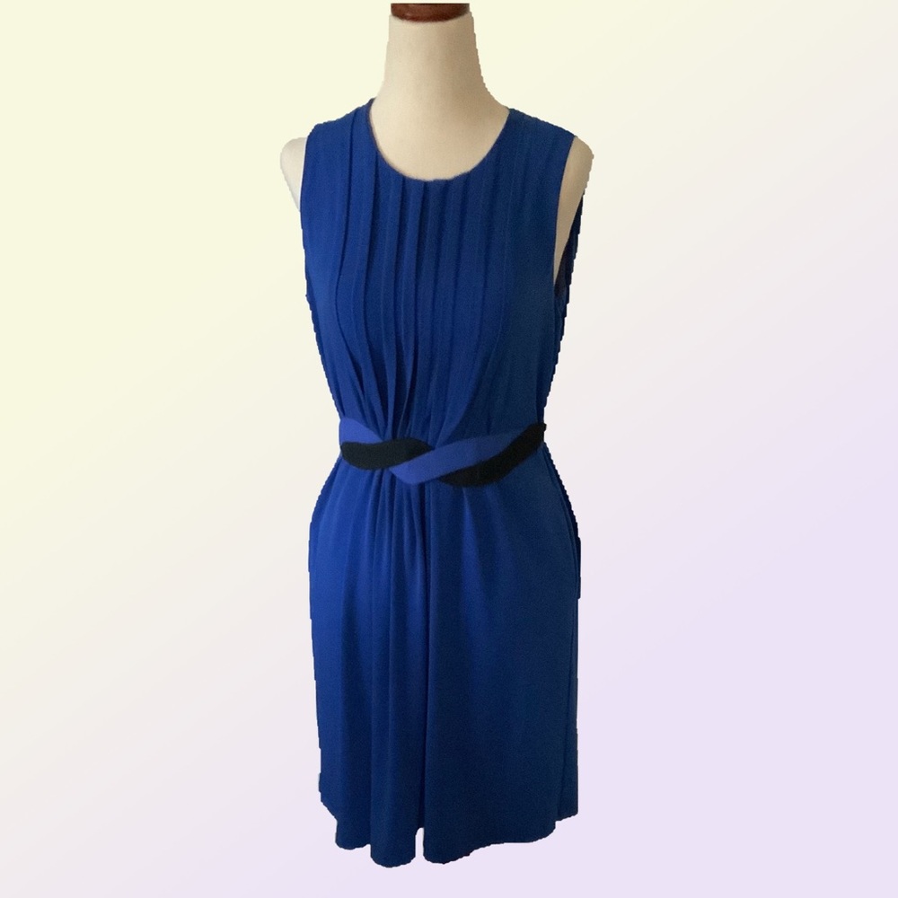 Calvin Klein- Blue Versatile Pleated Mini Shift Dress - Size: 4 - Like New!